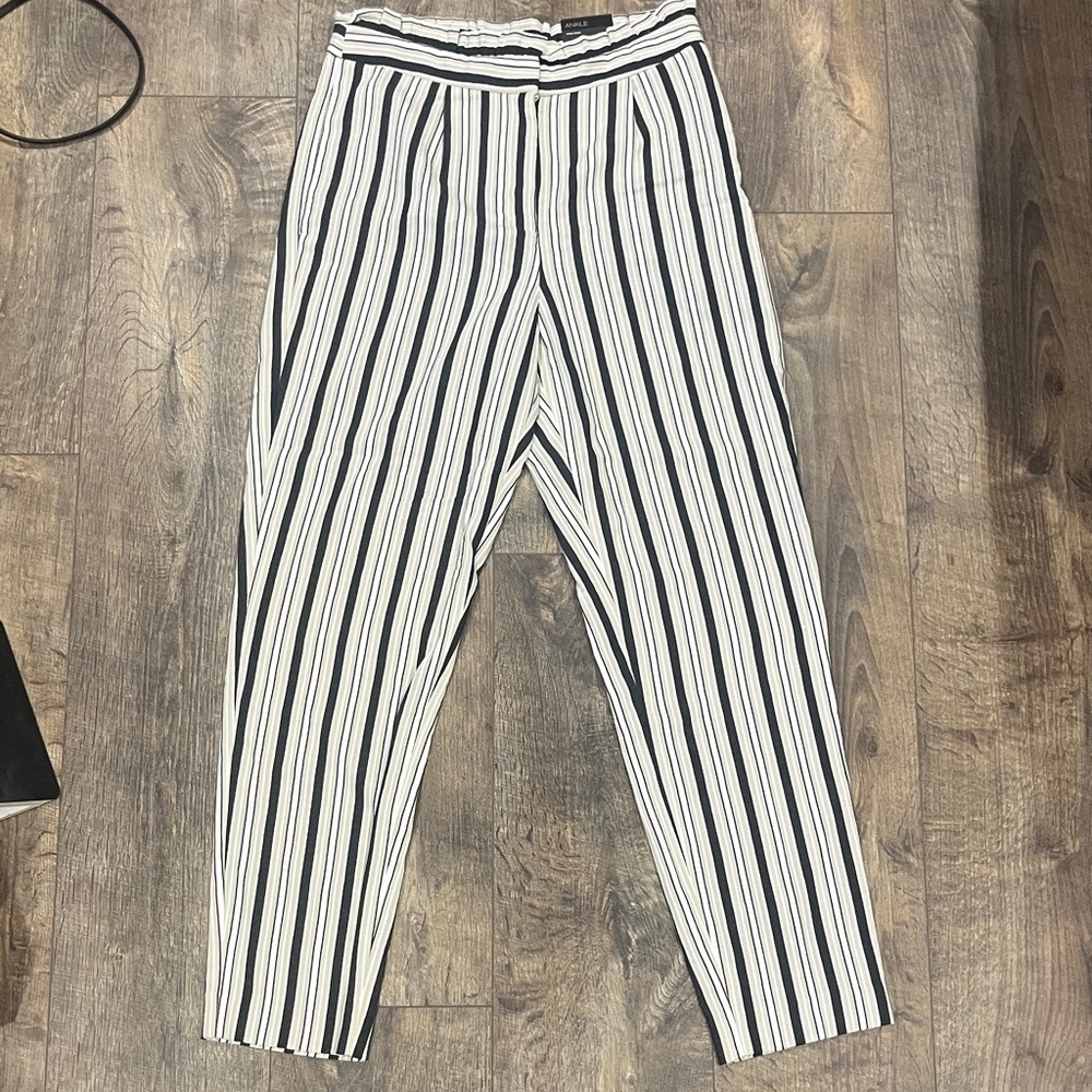 Express Black and White Striped Men's Dress Pants